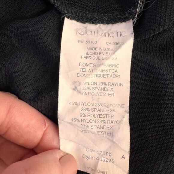 Vtg Karen Kane Black Lace Babydoll Top‎ Womens XL Scalloped Hem Spaghetti Straps - Picture 4 of 8